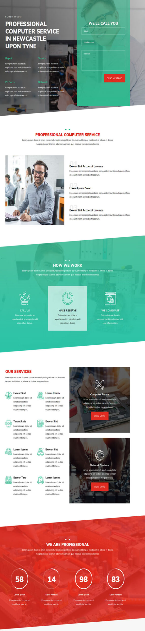 Net Power Layout - Computer Repair Website Design